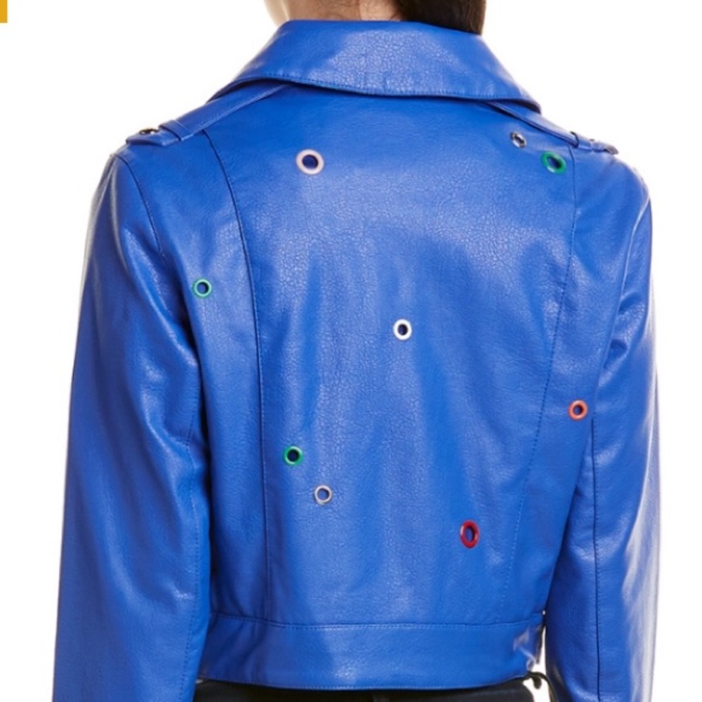 Sam Edelman Blue Faux Leather Jacket